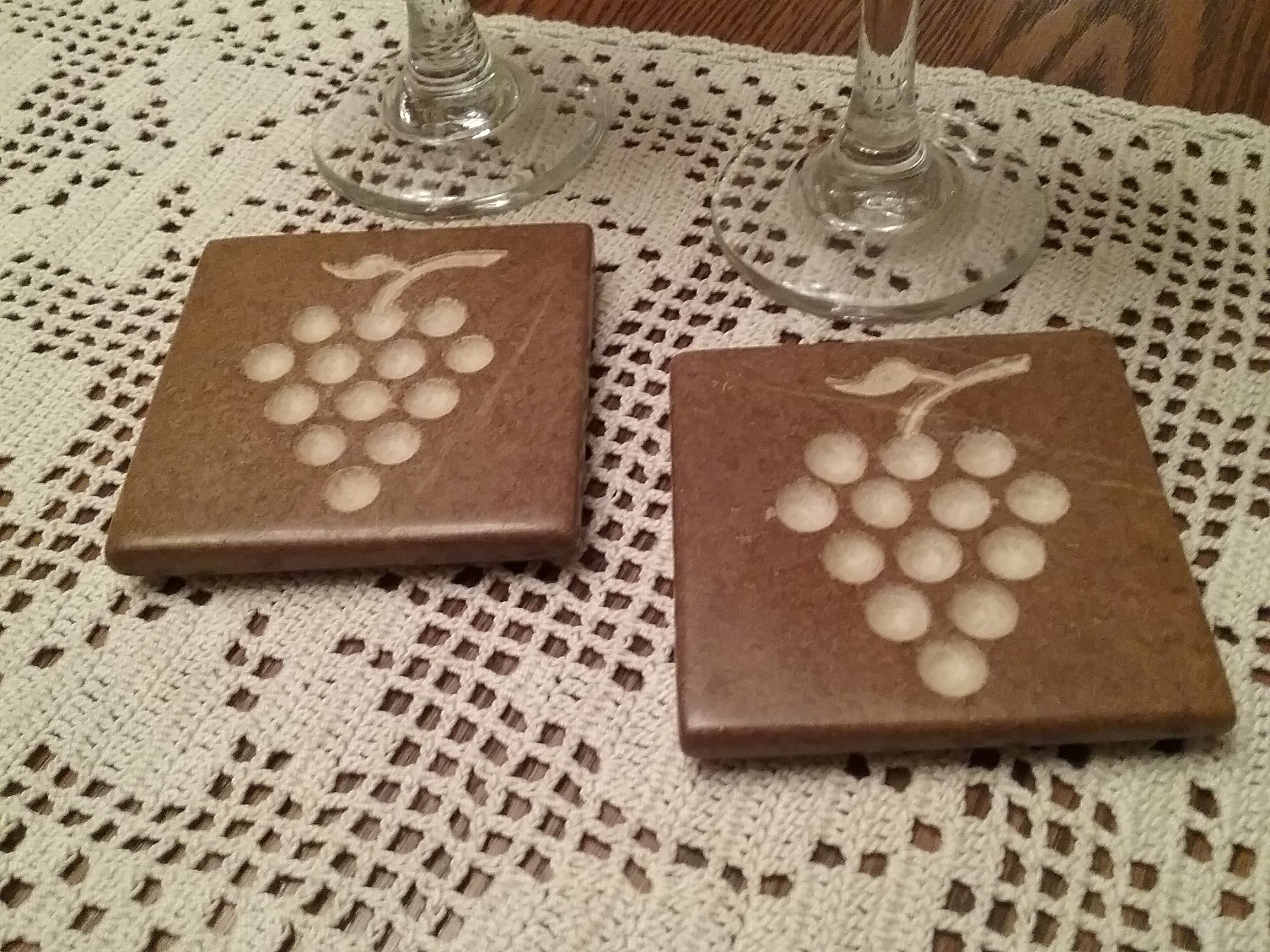 Stone Coasters – Grape Vine Set