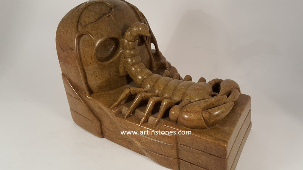 Mayan Scorpion Stone Sculpture