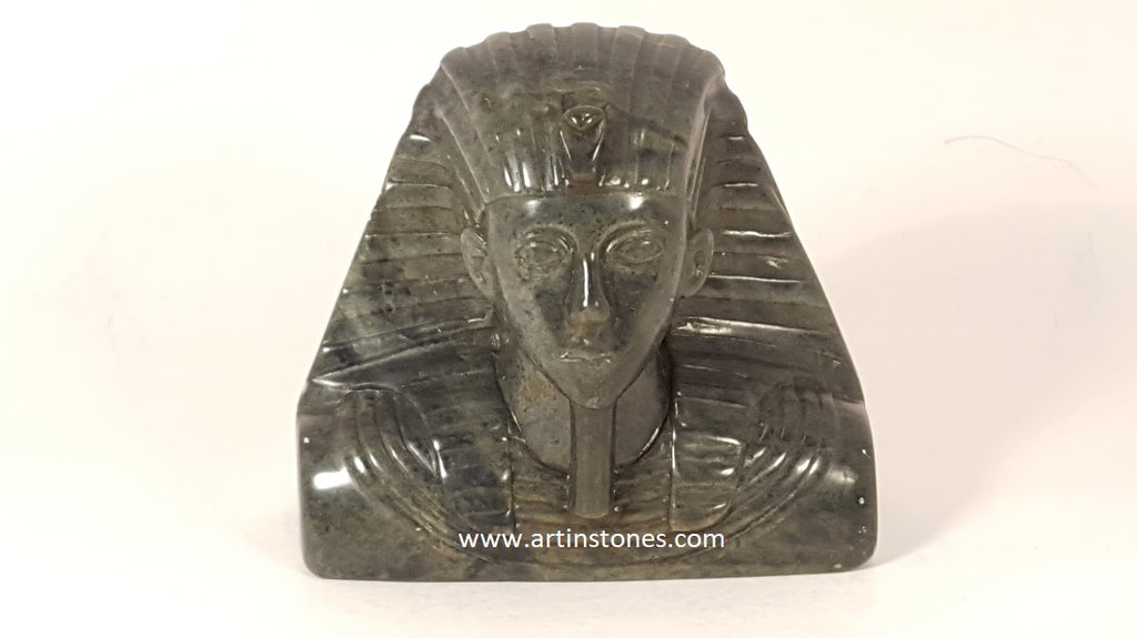 Pharaoh Head Soapstone Sculpture