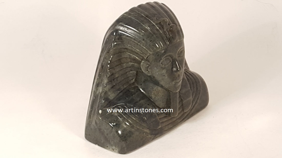 Pharaoh Head Soapstone Sculpture