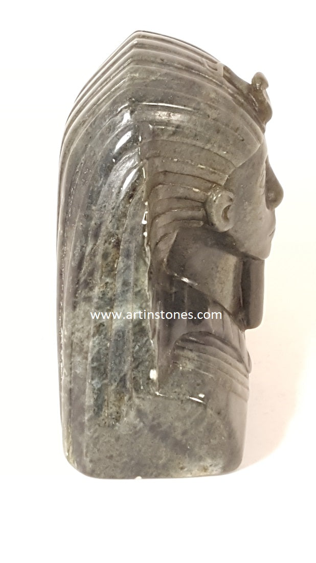 Pharaoh Head Soapstone Sculpture