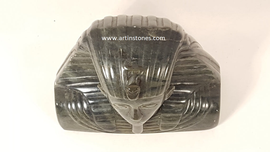 Pharaoh Head Soapstone Sculpture