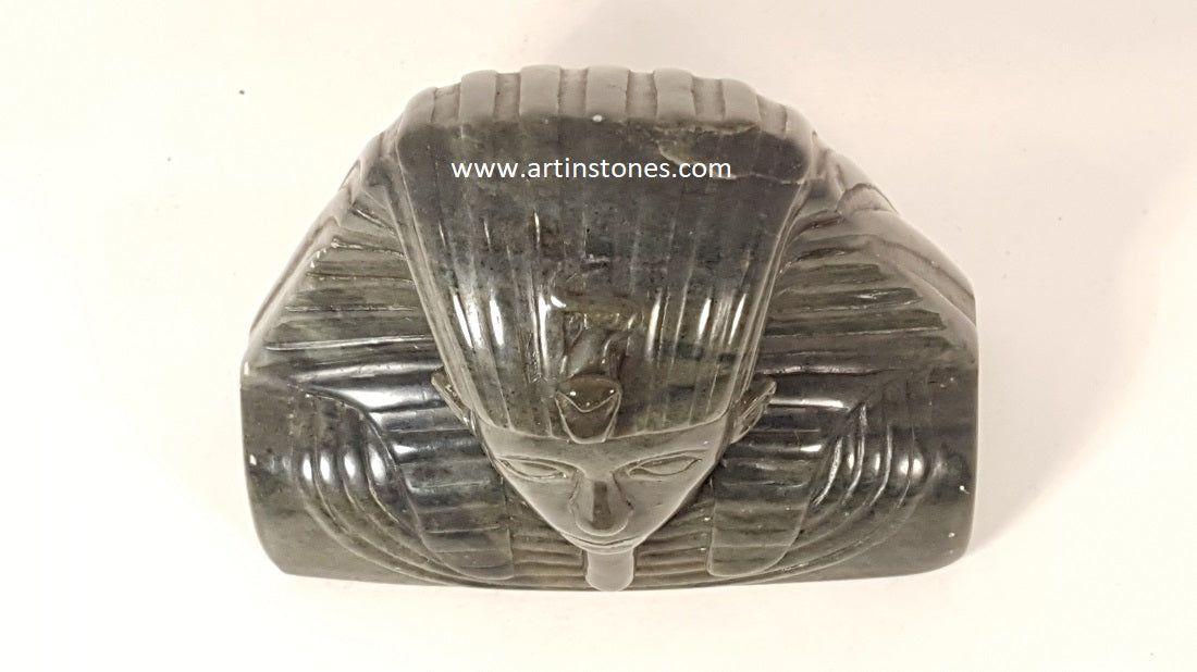 Pharaoh Head Soapstone Sculpture