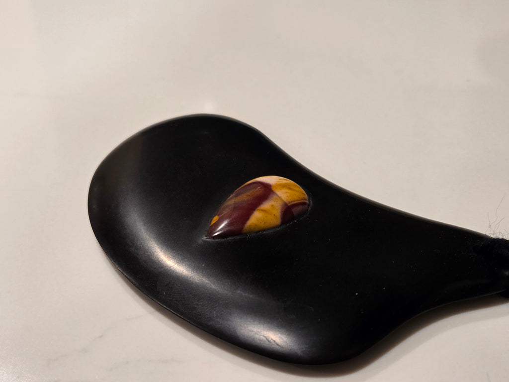 Gua Sha Massage Stone with Mookaite Jasper inset