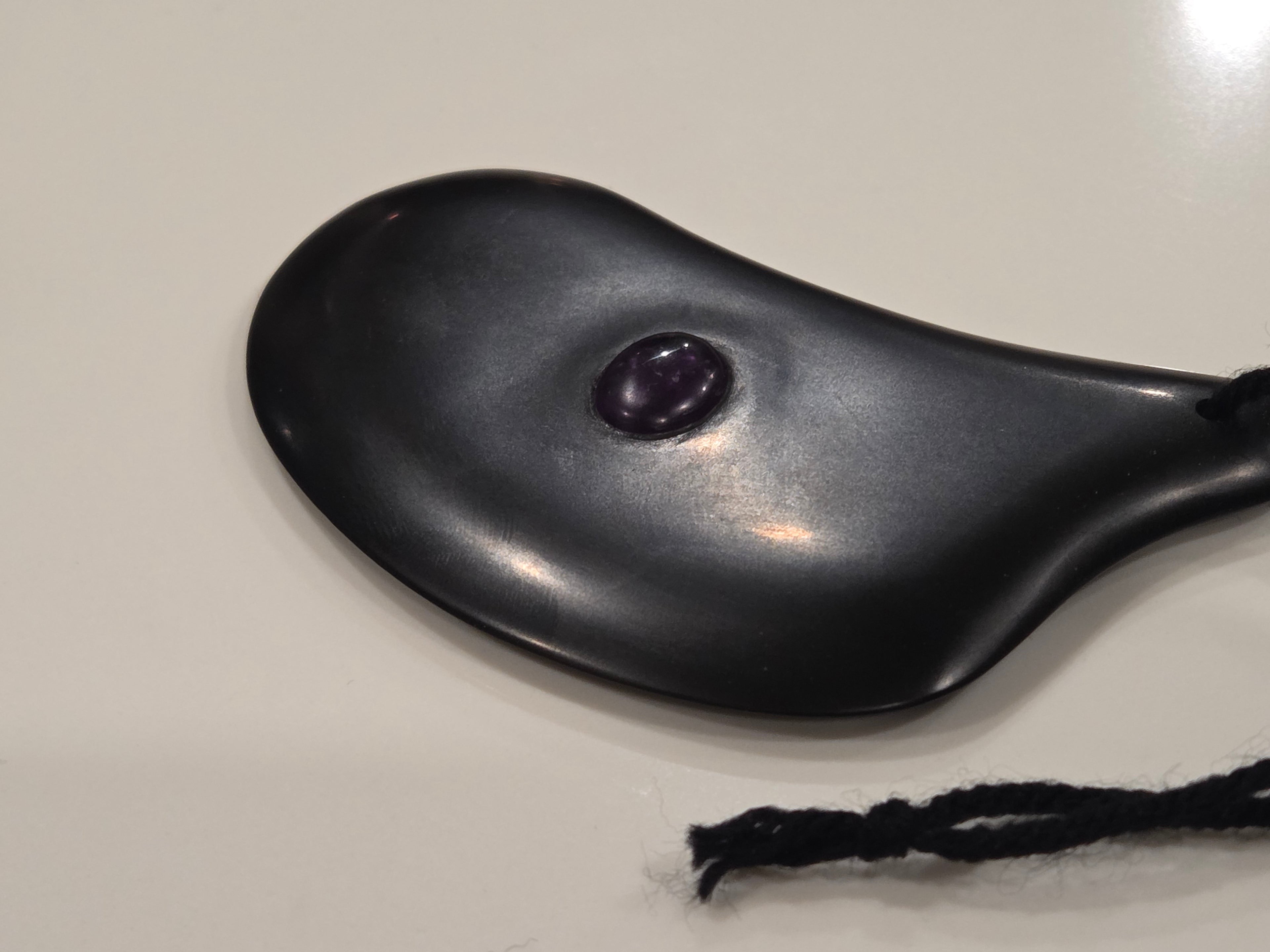 Gua Sha Massage Stone with Amethyst Inset