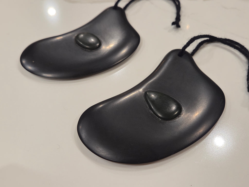 Gua Sha Massage Stone with Jade Inset