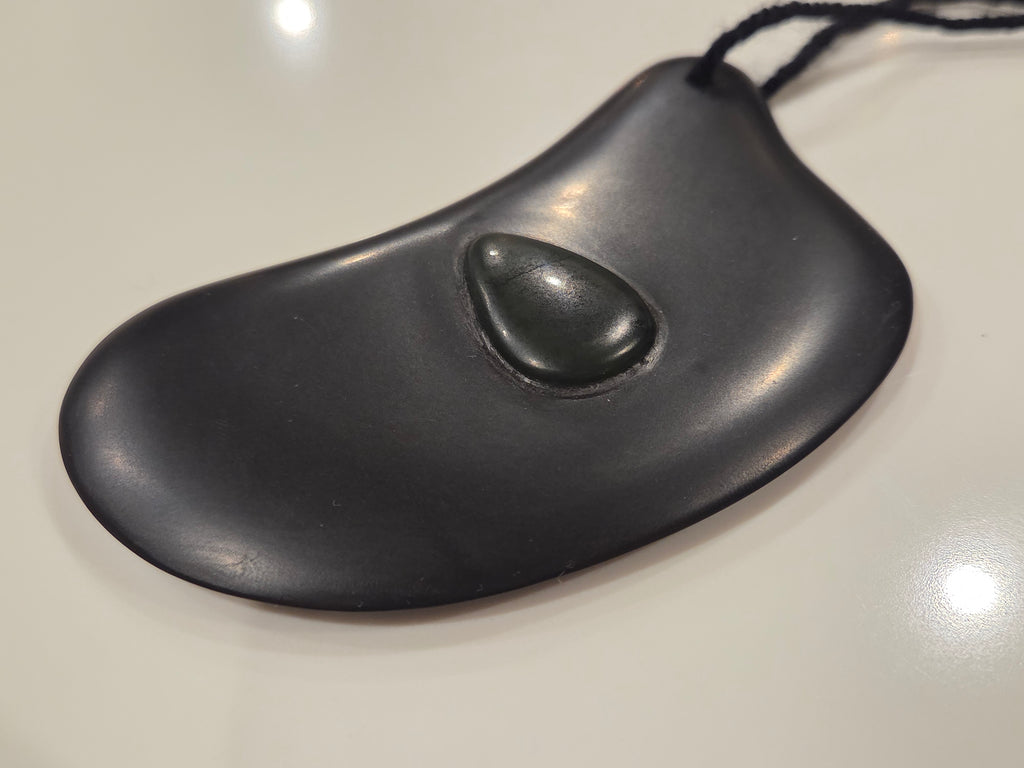 Gua Sha Massage Stone with Jade Inset