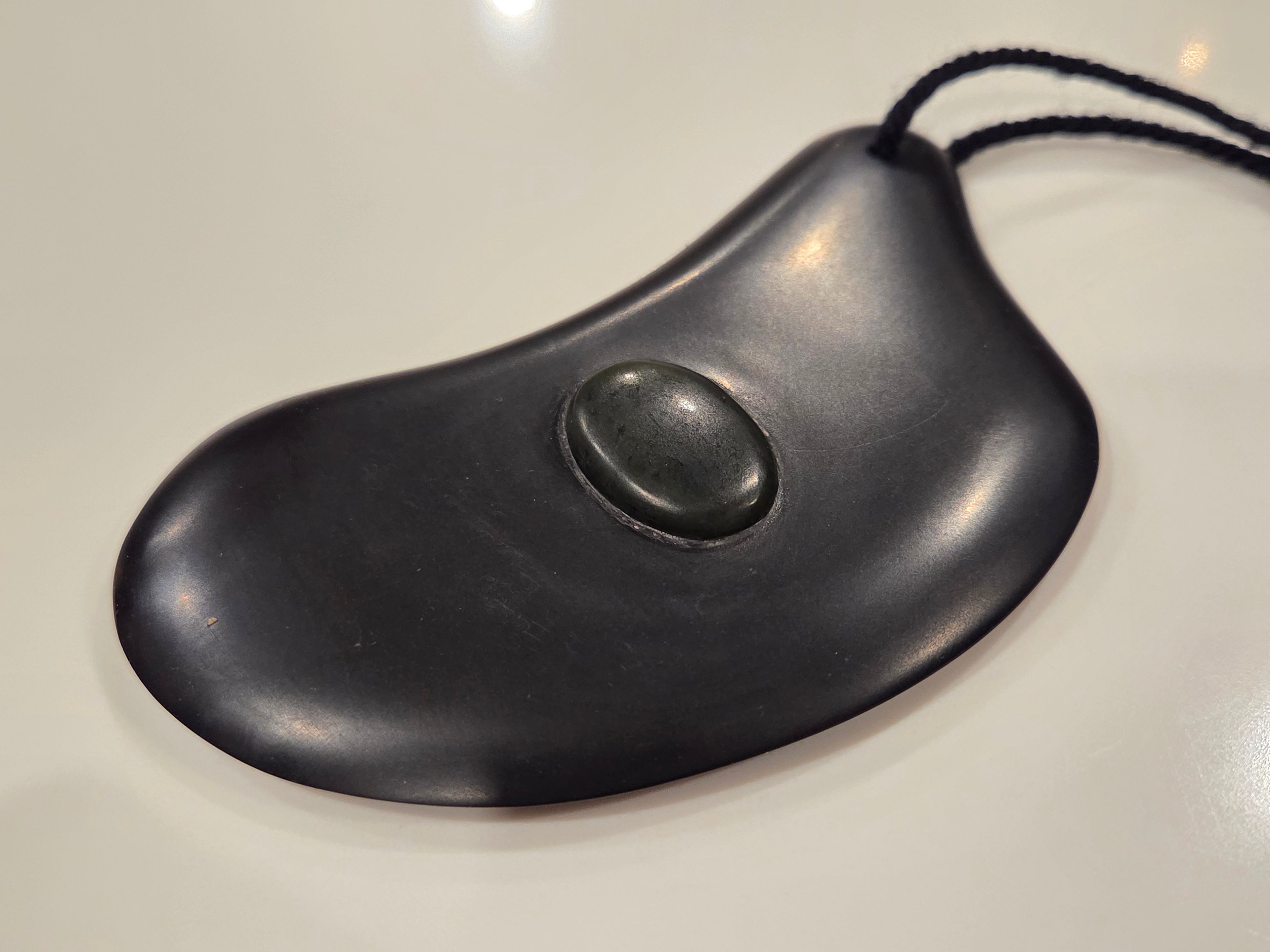 Gua Sha Massage Stone with Jade Inset