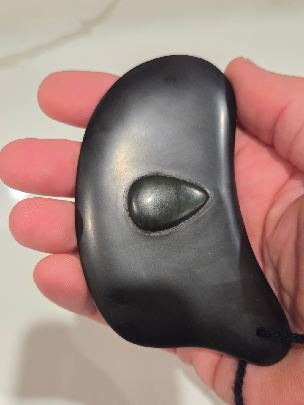 Gua Sha Massage Stone with Jade Inset