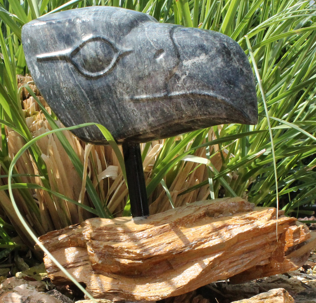 Eagle Head Stone Sculpture