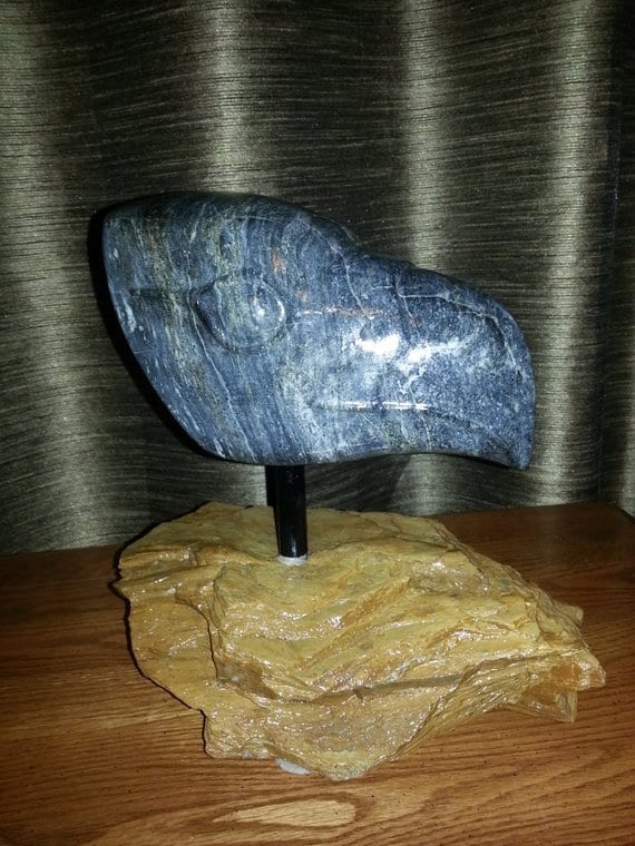 Eagle Head Stone Sculpture